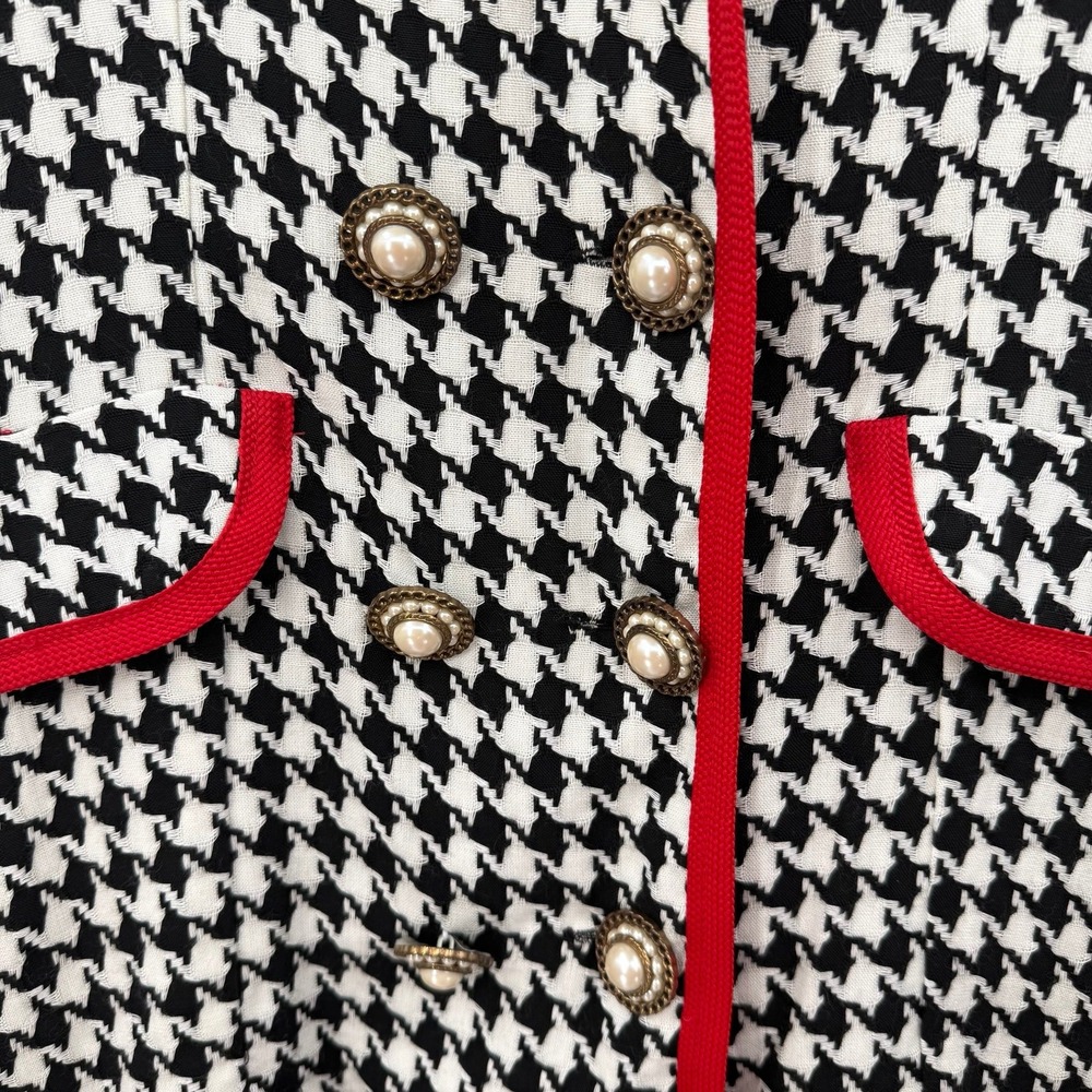 Vintage Jean Leslie houndstooth‎ knit dress 12M - Picture 2 of 9
